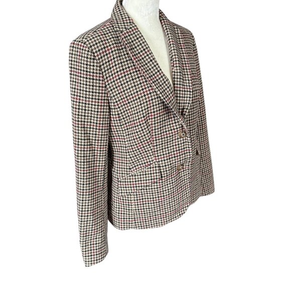 Charter Club long sleeve collared button down fully lined houndstooth blazer 4 - Picture 2 of 10